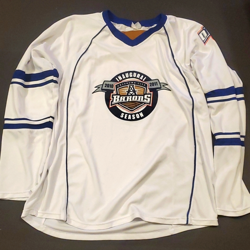 Rare OKC Barons (oilers affiliate) inaugural season hockey jersey.